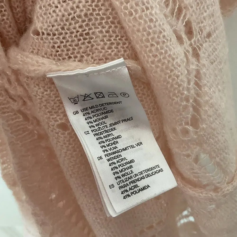 Vintage‎ H&M knit dress pink knit vintage crochet - Picture 4 of 5